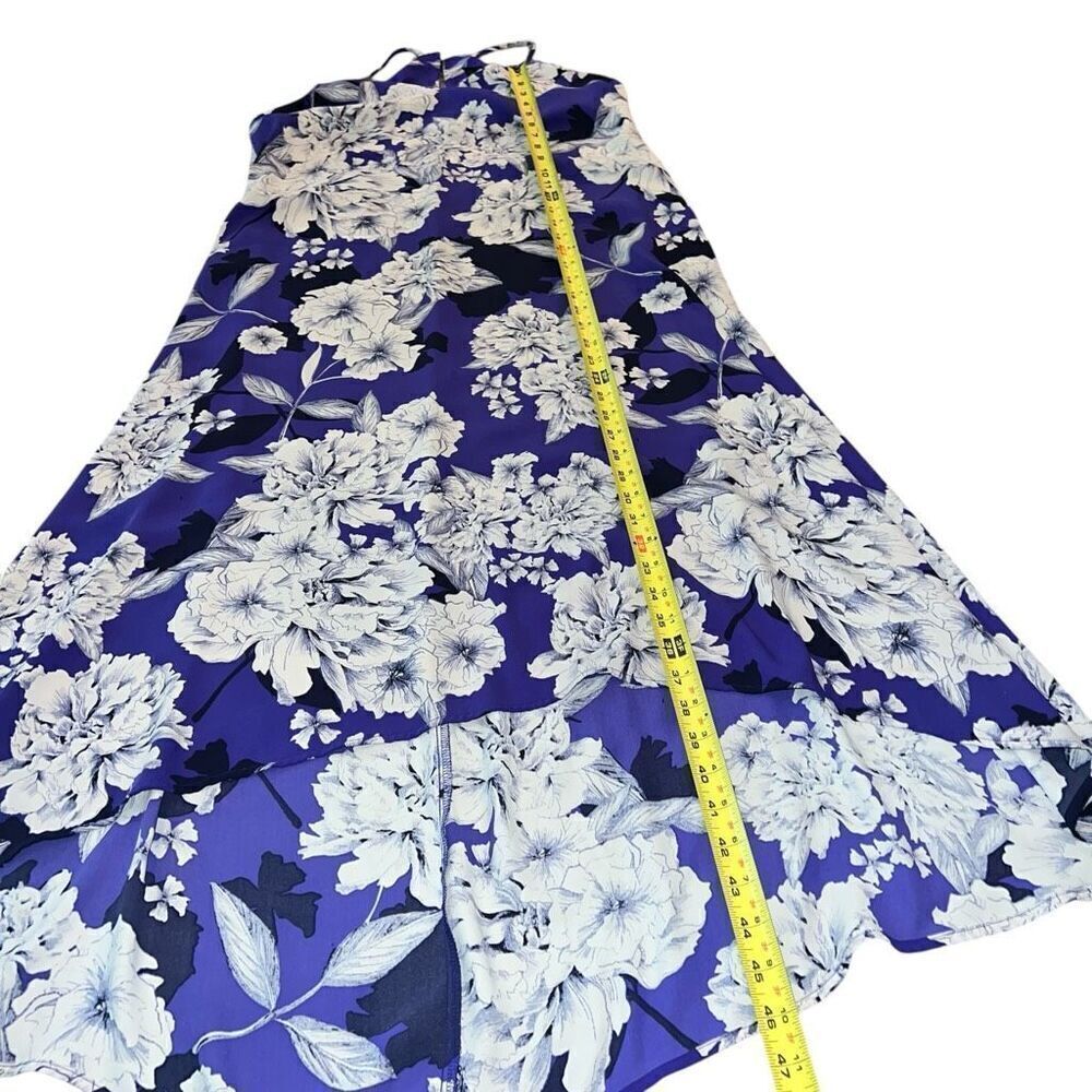 TAHARI Blue Floral Sleeveless Maxi Dress Size S - Picture 9 of 9